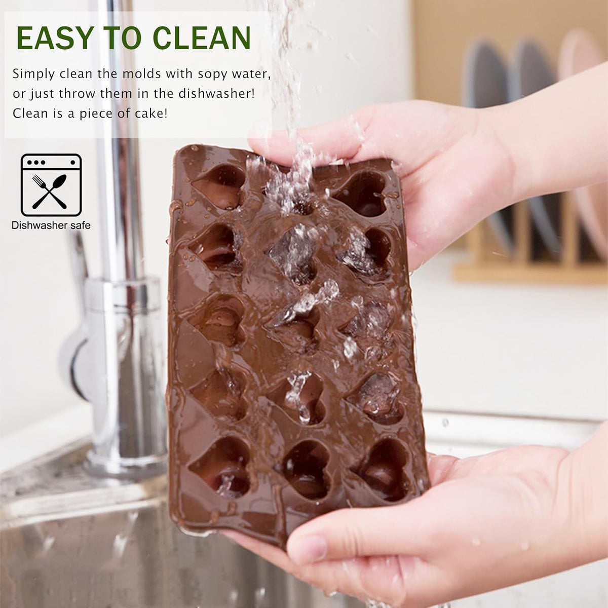Joersh 5PCS Silicone Chocolate Molds for Candy, Fat Bombs Snacks & Truffles, 9 Shapes 93 Cavities Candle Soap Wax Melts Mold (Square, Round, Heart