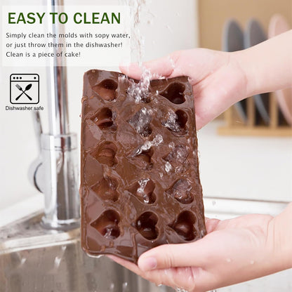 Joersh 5PCS Silicone Chocolate Molds for Candy, Fat Bombs Snacks & Truffles, 9 Shapes 93 Cavities Candle Soap Wax Melts Mold (Square, Round, Heart