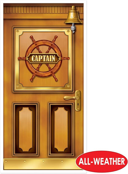 Beistle Plastic Cruise Ship Captain Door Covers, 5' x 30", Set of 3 - Nautical or Pirate Party Supplies, Themed Birthday Festivities, High Seas World Traveler Wall Decoration