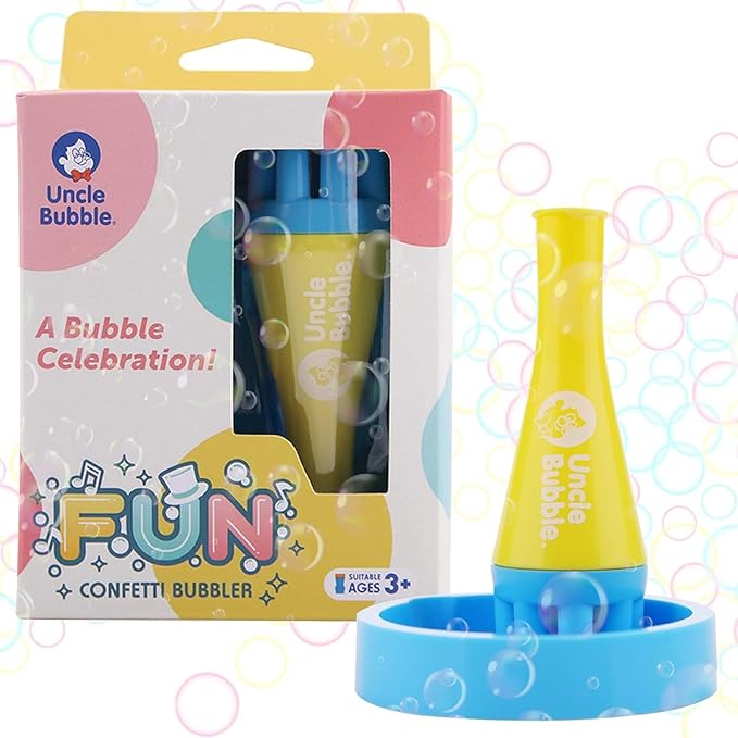 Uncle Bubble Confetti Bubbler 2 Sets - Kiddo Bubble Blower | Make Thousands of Tiny Bubble in One Breath with World Record Best Bubble Solution