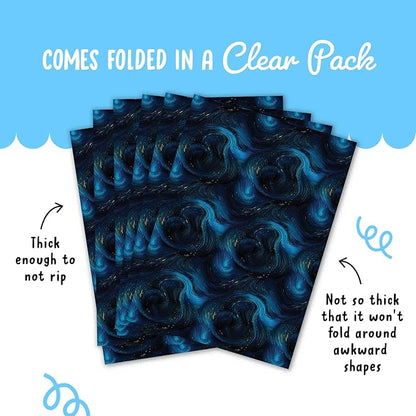 CENTRAL 23 Blue And Black Wrapping Paper - 6 Sheets Of Gift Wrap With Tags - Stormy Sky And Waves - Gift Wrapping Paper For Men Women Kids - Comes With Stickers