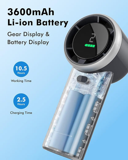 WHATOOK Portable Handheld Mini Fan: High Speed Cooling Fan, 10 Hours Battery Life, USB Rechargeable, Small Essentials for Women, Beach Travel, Vacation (Black)