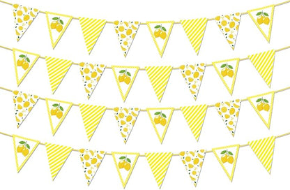 Lemonade Stand Party Decorations - 4PCS Fresh Lemonade Party Banner Supplies for Kids, Lemon Drink Bar Sign Garland Birthday Supplies Decor for Summer (No-DIY)