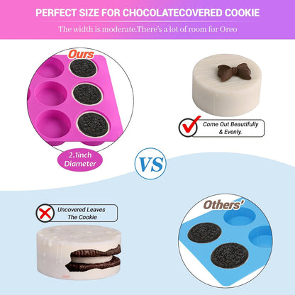 Sakolla 3 Pcs Round Chocolate Cookie Molds, 2.1 Inch Cylinder Silicone Mold