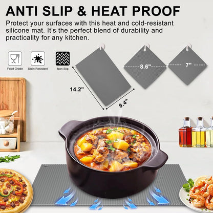 2 Pack 8.6"x8.6" Trivets for Hot Dishes, Hot Pads for Kitchen, Silicone Trivets for Hot Pots and Pans