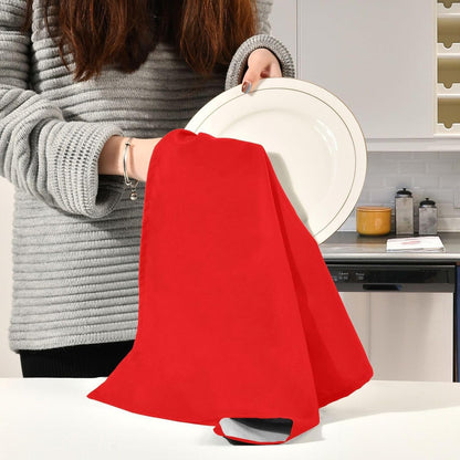 Taran Living Kitchen Towels Cotton Solid Dish Cloths Kitchen Hand Towel Reusuable Dish Towel for Cleaning Tea Towels Set with Hanging Loop - 18"x 28"