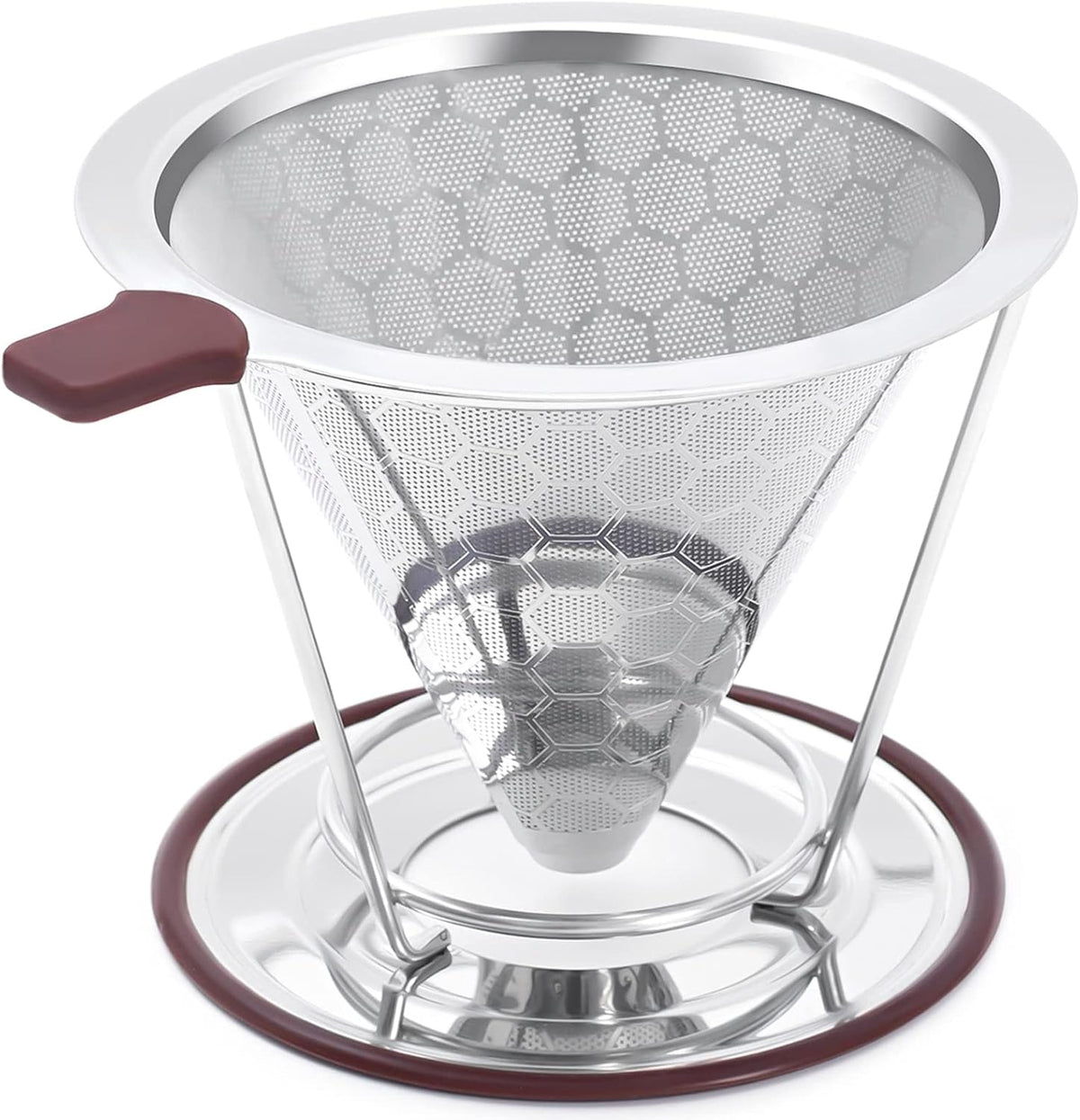 Pour Over Coffee Dripper, Misetto Stainless Steel Filter,Easy to Clean Paperless pour over coffee maker,Reusable Filter