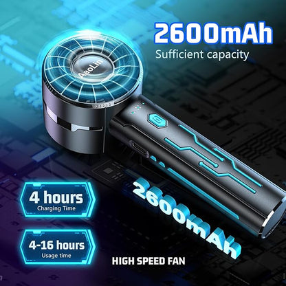 Portable High Speed Mini Handheld Fan, USB Rechargeable Neck Personal Mini Fan(7000 RPM high speed motor,Lasts 4-16 Hours) 4-speed powerful Wind Fans for Summer Outdoor Traveling,Gifts for Kids