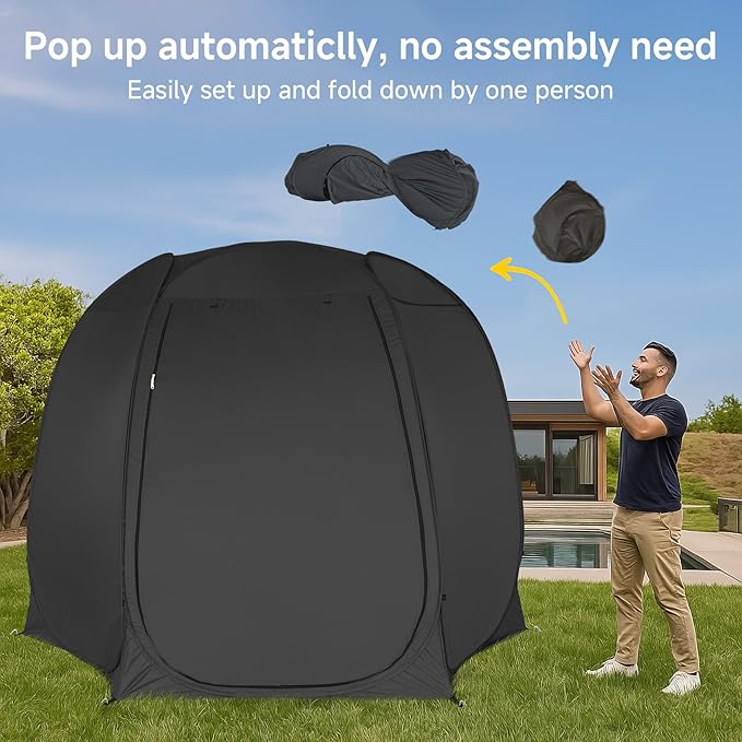 Alvantor® Pop Up Screen Tent House Room Instant Outdoor Camping Canopy Sun Shelter Gazebo for Patio, Backyard & Deck, Privacy Tent(2-10 People, 8'x8' 10'x10' 12'x12')