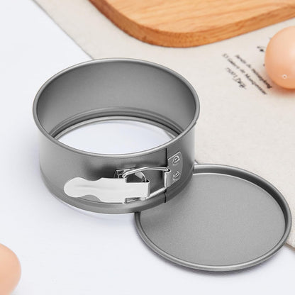 4 Pcs 4 Inch Non Stick Springform Pan with Removable Bottom Carbon Steel Round Springform Cheesecake Pan with Stainless Steel Spring Buckles for