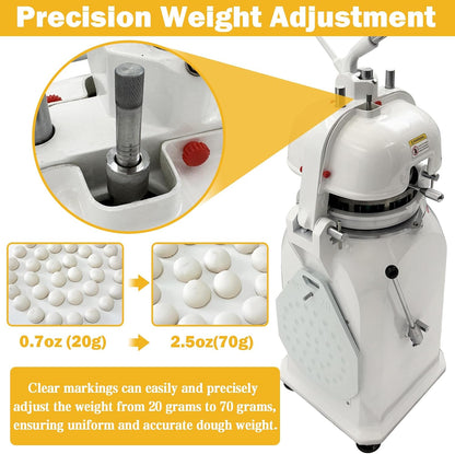 Dough Divider Rounder 36pcs Dough Ball Cutter Pizza Roll Ball Forming Machine Electric Dough Cutting and Rounding Machine for Hamburger Bread Pizza Bakery 0.7og-2.5oz