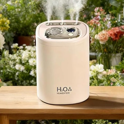 Portable Bedroom Humidifier, 2L Large Capacity, 3-Speed Mist Settings, Built-in Night Light, USB-Rechargeable Quiet Humidifier, Suitable for Bedrooms, Offices, and Nurseries (Off-White)
