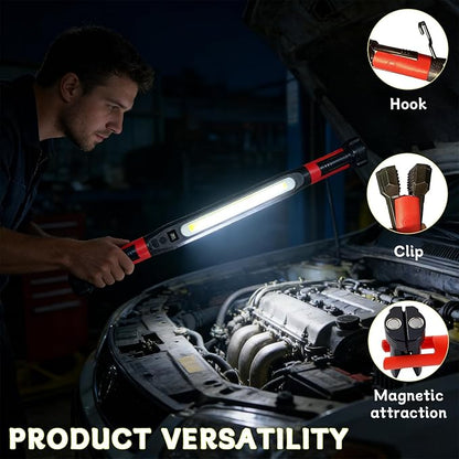 2026 Magnetic Rechargeable LED Work Light Bar, 3000LM Rechargeable LED Work Light Bar, Under Hood Mechanic Light for Car Repair, Portable Cordless Trouble Light with Magnet & Hanging Hook