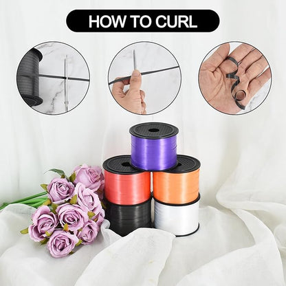 TONIFUL 300 Yards Curling Ribbon-Balloon Ribbon-Balloon String for Art&Craft Decor,Gift Wrapping,Ribbons and Bows for Christmas New Year Birthday Gifts Graduation Supplies (Black Red White)