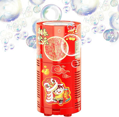 Fireworks Bubble Machine with 80 ml Bubble Solution, Portable Automatic Bubble Machine with Lights and Closeable Music, Bubble Maker Toys for Kids Outside Activities Parties Wedding Christmas