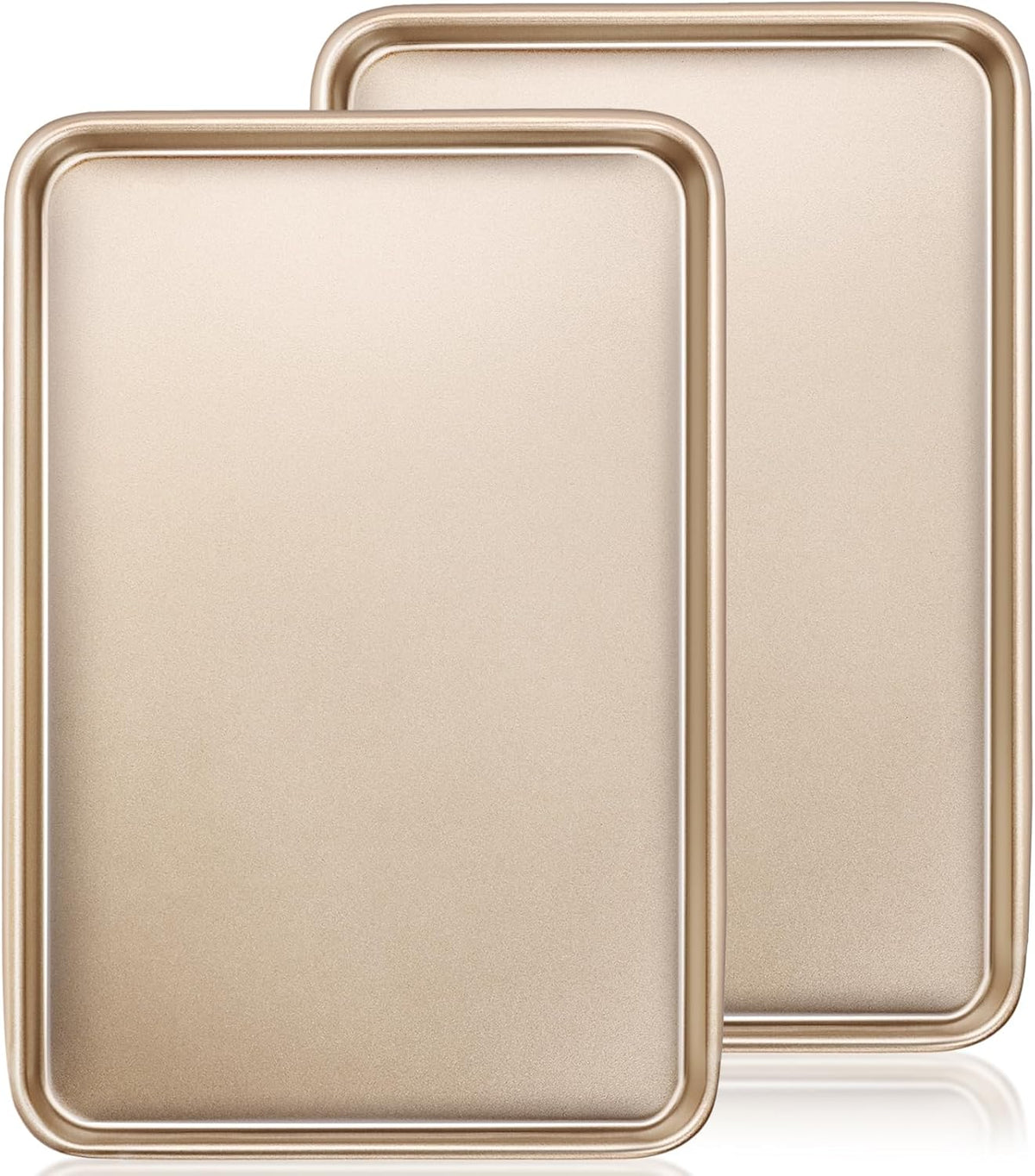 Baking Sheet Pan Set of 2, Wildone Commercial Cookie Sheets for Baking, Nonstick Carbon Steel Jelly Roll Pan Oven Tray 15x10 Inch