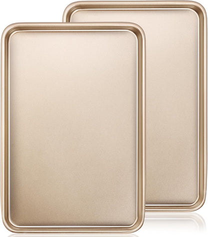 Baking Sheet Pan Set of 2, Wildone Commercial Cookie Sheets for Baking, Nonstick Carbon Steel Jelly Roll Pan Oven Tray 15x10 Inch