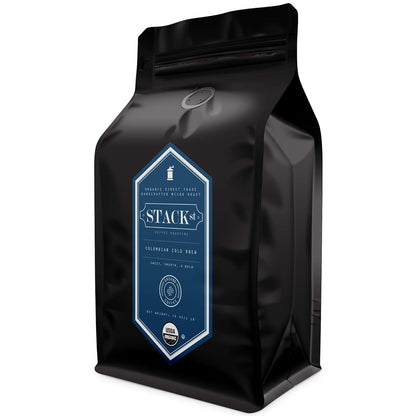 Organic Cold Brew Coffee Coarse Ground 1 LB - Colombian Supremo Reserve Flavor Dark Roast Coarse Grind - 100% Arabica Beans - Handcrafted