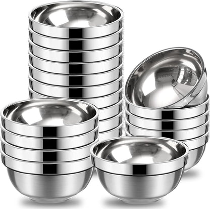Eccliy 20 Pack Stainless Steel Bowls set, 17 oz Double Walled Insulated