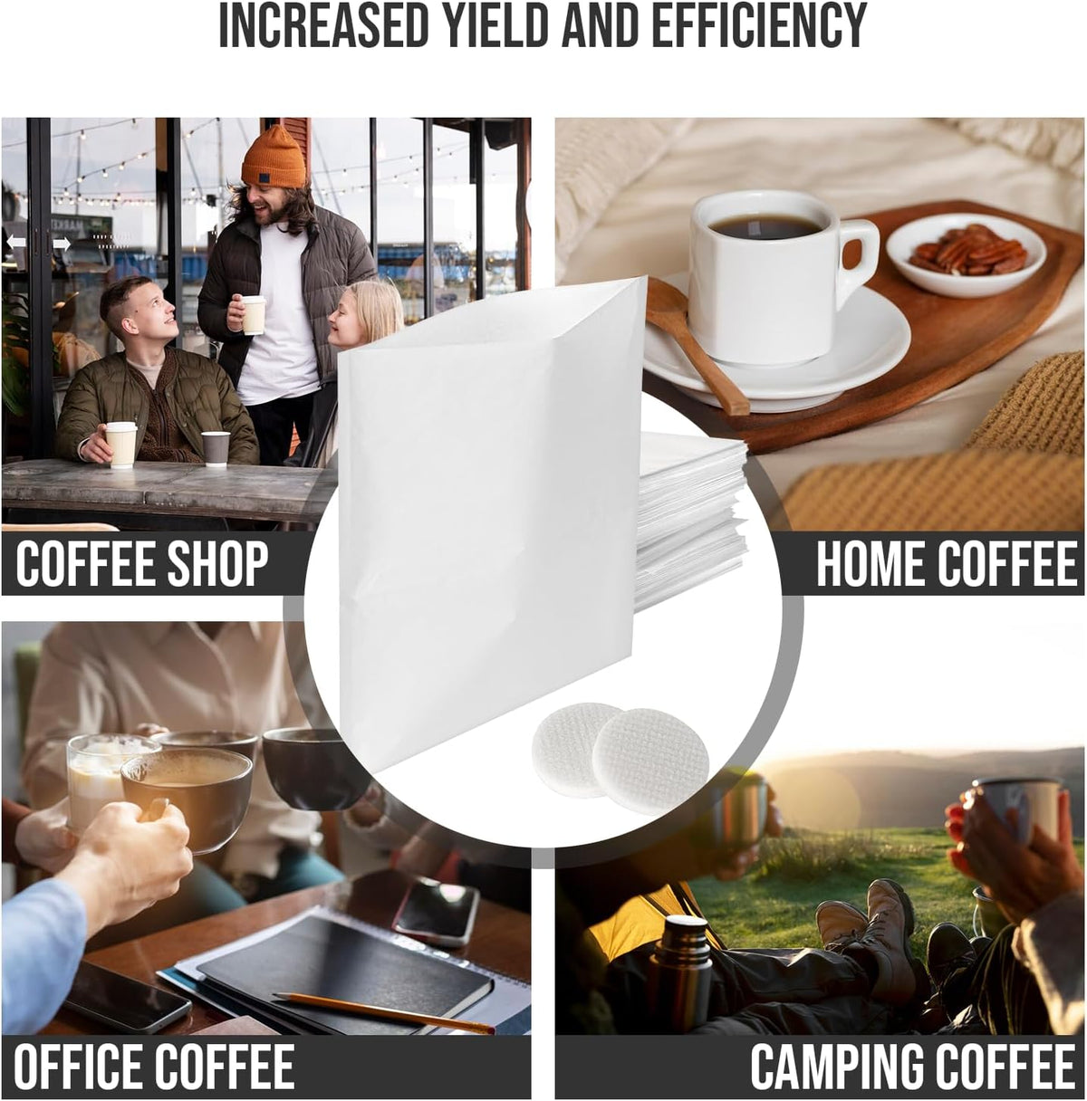 Complete Filter Replacement Set for Toddy Cold Brew System - Includes 10 Reusable Felt Filters and 50 Paper Filter Bags