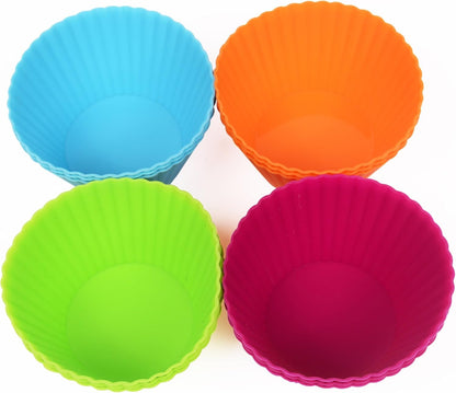 Webake Jumbo Silicone Muffin Cups, 3.5 Inch Jumbo Silicone Baking Cups Reusable Cupcake Liners Nonstick Large Cake Cups Set Stand Alone Cupcake