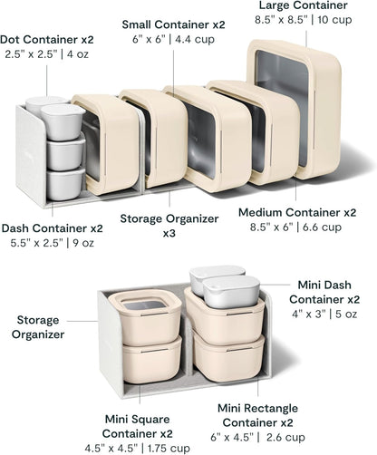 Caraway 25pc Glass Food Storage Set - Glass Storage Containers for Food - Non-Toxic Ceramic-Coated Glass - Air Release Technology