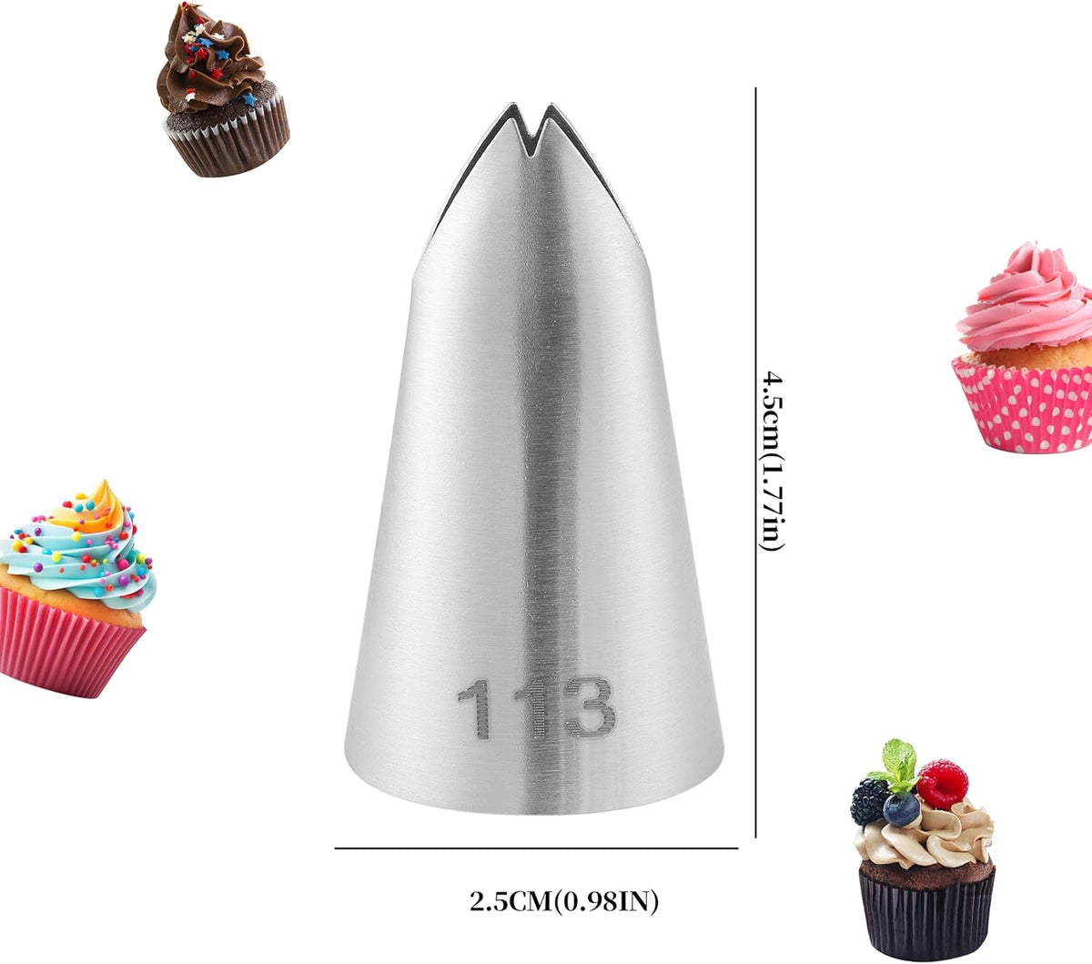 12PCS Piping Tips Set, Food Grade and Premium Stainless Steel Large Piping Tips for Baking Cupcakes, Cake Decorating, Pastries
