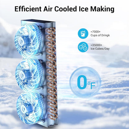 600LBS/24H Commercial Ice Machine Maker, 420LBS Capacity Large Industrial Ice Maker, Clear Ice Cubes Ready in 5-15min, Micron Water Purification Filter 99% impurities, for Cafe, Bar