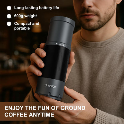 Portable Electric Coffee Grinder, Conical Burr Coffee Grinder – Dual Mode Manual & Electric Grinder Manual with Adjustable Grind Settings