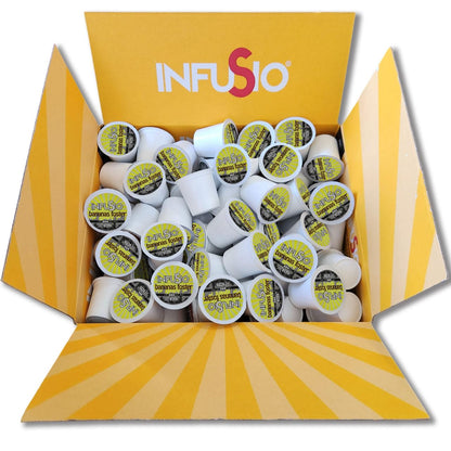 InfuSio Coffee Pods 96 Count - Bananas Foster Coffee, Medium Roast Flavored Single Serve Pods for Keurig K Cups Brewers