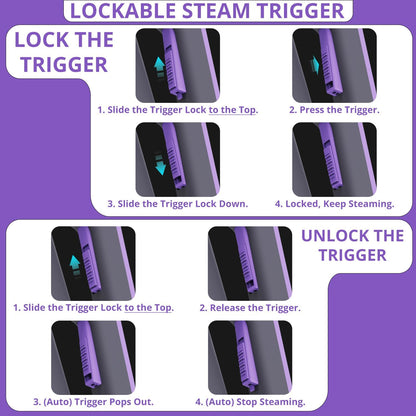 Steam Cleaner Handheld: 1200W Fast 10-Sec Heat-Up-750mL (25oz) Tank-No Cooling-Refill Anytime-Lockable Steam Trigger-14-Piece Kit Hand Held Steamer for Home Car Grout Tile Cleaning Pink