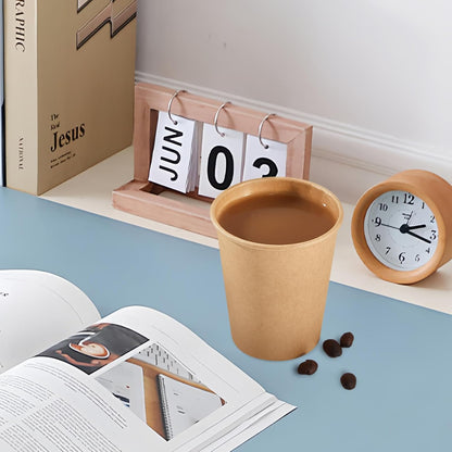 400 Pack 8 oz Kraft Paper Cups, Unbleached Disposable Paper Coffee Cups, Thickened Hot/Cold Beverage Drinking Cup for Party, Home, Cafes, Bistros