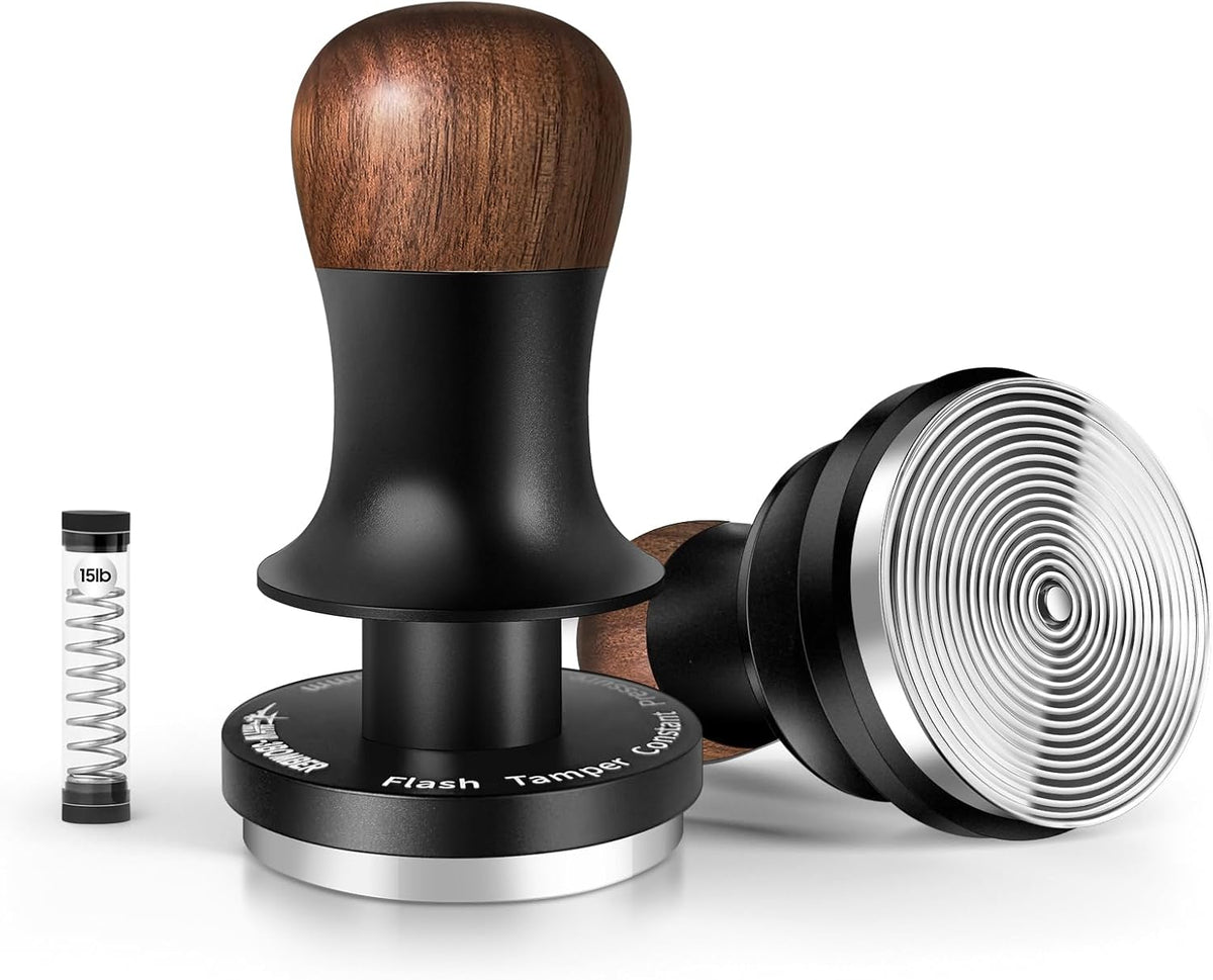 MHW-3BOMBER 51mm Espresso Tamper - 3 Spring Loaded Coffee Tamper with 15lb / 30lbs Replacement Springs