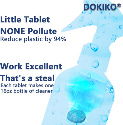 100 PCS Glass Cleaner Refill,Glass Clean Tablets, Window Clean Refill Tablets, 100 Concentrated Dissolvable,1 Pack Makes 100 * 16 fl oz Spray Effective cleaning