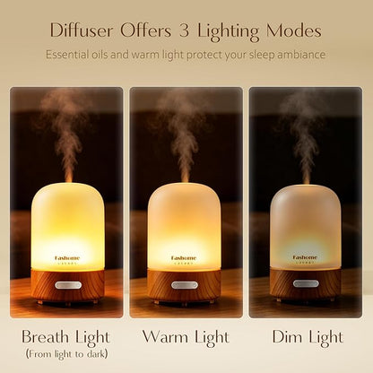Essential Oil Diffuser for Home, Ultrasonic Cool Mist Air Aromatherapy Humidifier, Mini Scent Air Machine Portable Diffuser with Changing Lights & Auto Shut-Off for Home Bedroom Office Yoga(<25dB)