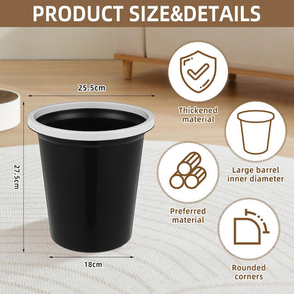 Maxdot 36 Pcs Bathroom Trash Cans Bulk 2 Gallon Small Waste Basket Round Garbage Can Plastic Trash Bin Small Container for Home Dorm Kitchen Office Living Room Study Compact Spaces(Black)