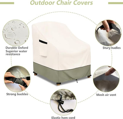 Outdoor Chair Covers 32" W x 34" D x 34" H,600D Heavy Duty Waterproof Patio Chair Cover,Outdoor Furniture Covers for Lawn/Garden Chiar
