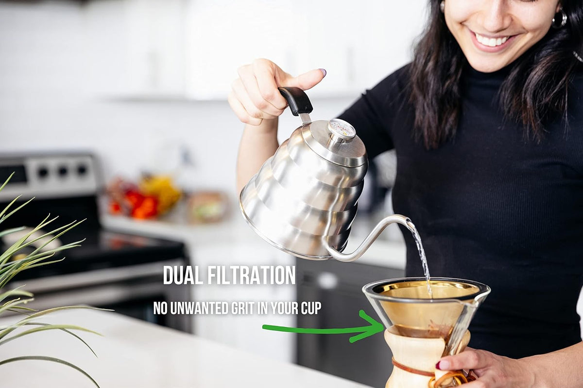 Barista Warrior Compatible with Hario V60 Pour Over Coffee Filters - Reusable Stainless Steel