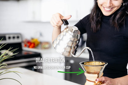 Barista Warrior Compatible with Hario V60 Pour Over Coffee Filters - Reusable Stainless Steel
