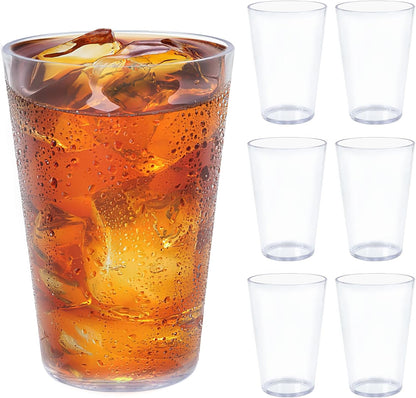 32 OZ Large Plastic Cups Reusable，Clear Unbreakable Iced Tea Tumblers, Set of 6 Stackable Drinking Cups for Poolside Party Home Travel BPA-free