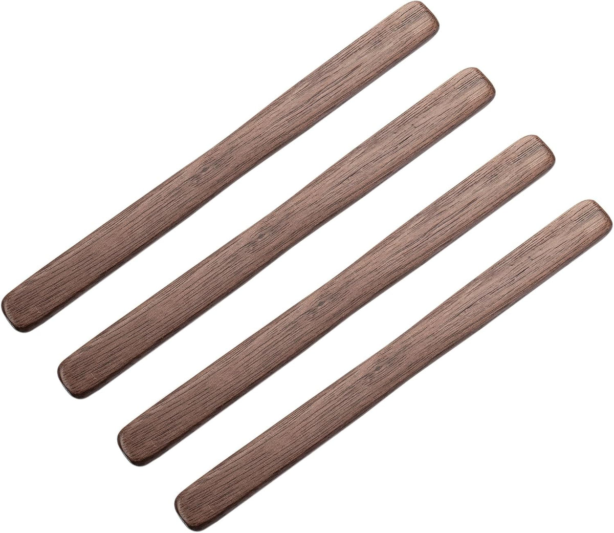 4Pcs Black Walnut Wood Coffee Stirrers 6″ Reusable Wooden Drink Stir Sticks for Coffee, Tea, Milk, Chocolate & Jam Spreader