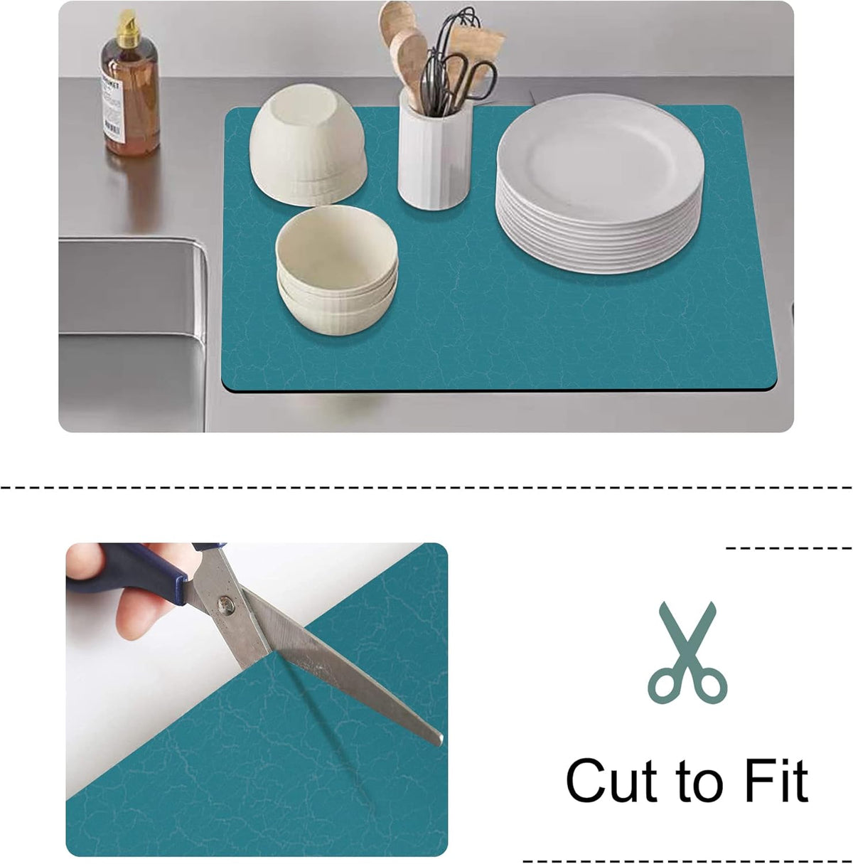 Golener Coffee Mat - Hide Stain Rubber Backed Absorbent Dish Drying Mat for Kitchen Counter- Bar Accessories Fit Under Coffee Maker Machine Cafe Pot