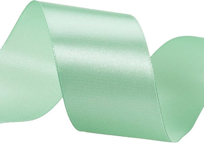 YASEO 1 1/2 Inch Mint Green Solid Satin Ribbon, 50 Yards Craft Fabric Ribbon for Gift Wrapping Floral Bouquets Wedding Party Decoration