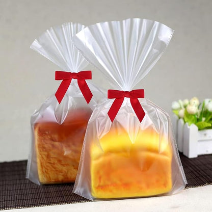 Meseey 100 Pcs 1.5 Inches Premade Craft Bows Self Adhesive Red Satin Ribbon Bows for Treat Bags Gift Wrapping Basket Wedding Baby Shower Brithday Party(Red)