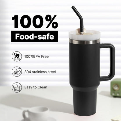 Stainless Steel Straws for 40oz Stanley Cup Tumbler, 40 oz Metal Reusable Replacement Straight Straws for Simple Modern/Meoky/Owala Tumbler
