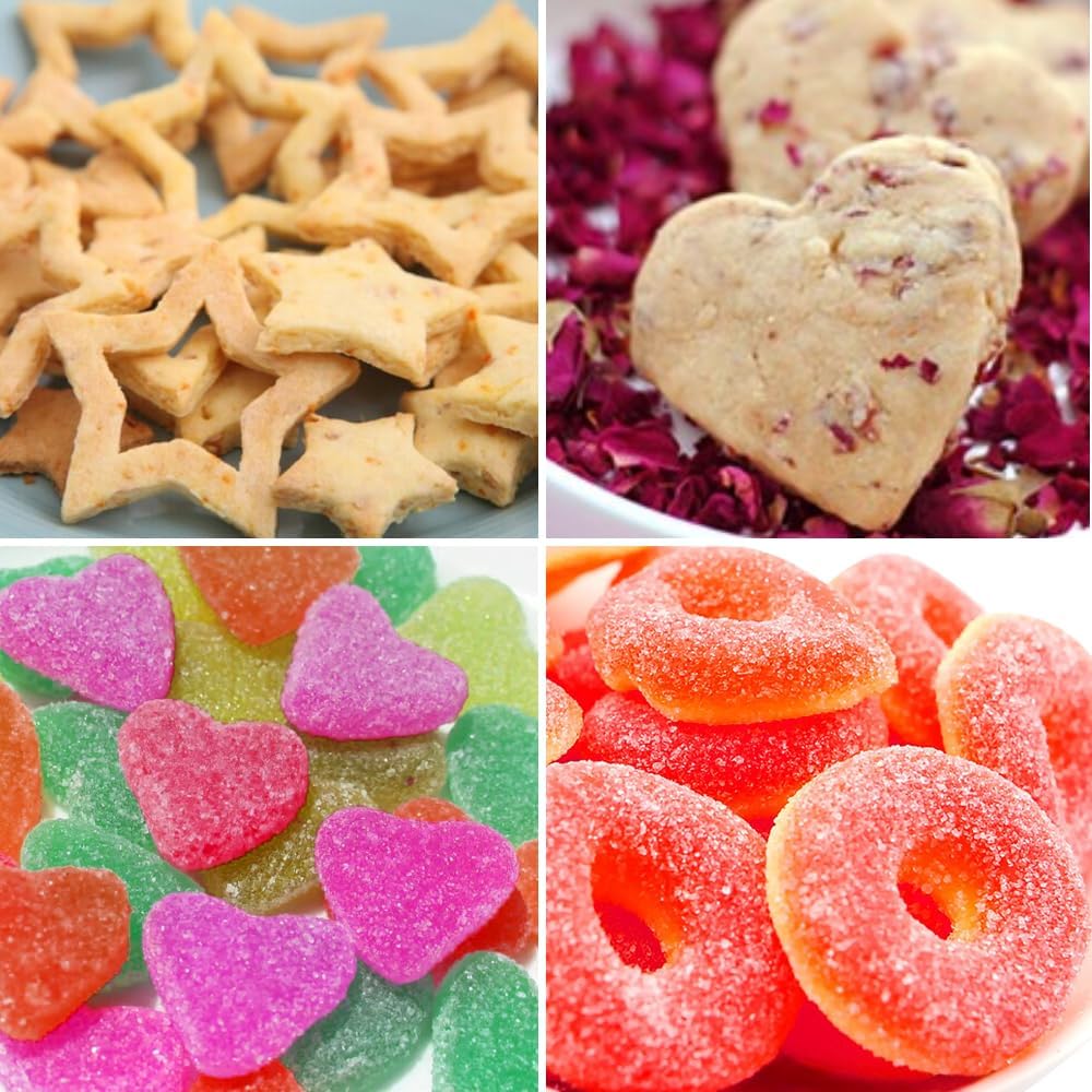 Metal Cookie Cutters Set- Heart, Star, Round, Flower - 12Pcs Cookie Cutters - Heart Star Cookie Cutter Round Small Cutter Flower Cookie Cutter for