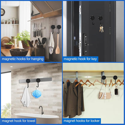 LOVIMAG Magnetic Hooks Magnet Hook for Cruise Cabins Fridge 80LBS 6Pack
