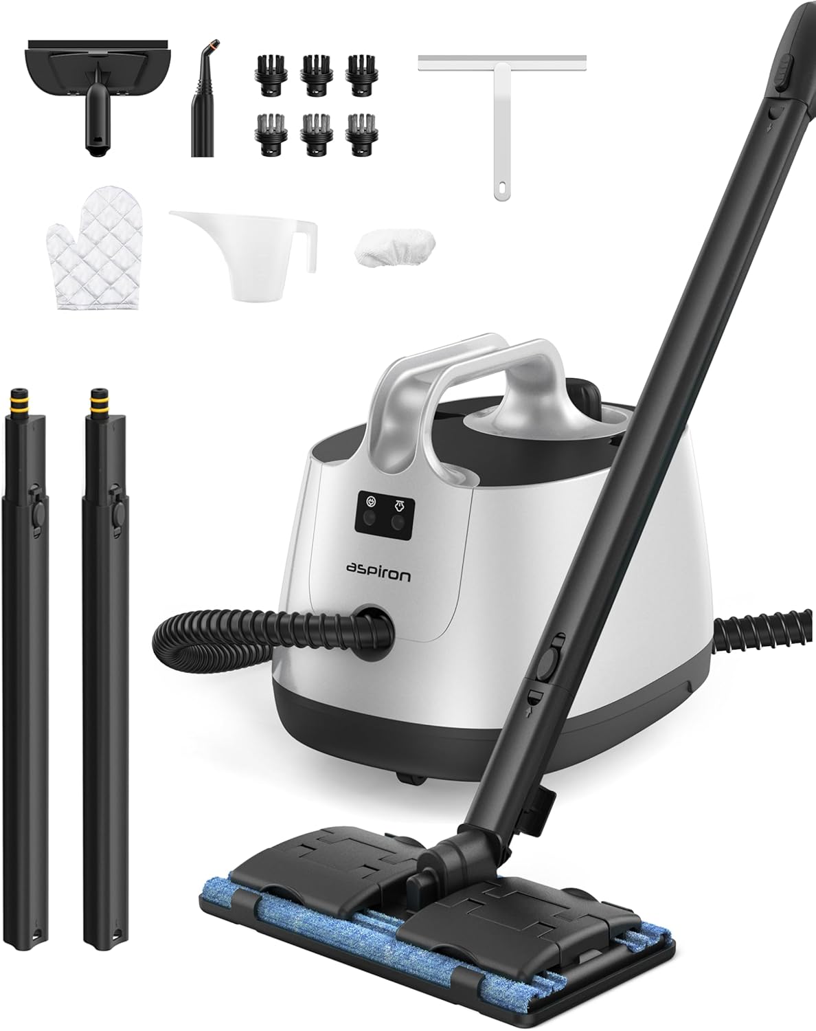 Steam Cleaner, 293°F 58 PSI Powerful Multipurpose Handheld Steam Mop for Home Use, 21 Attachments, 50Oz Capacity, Heavy Duty Steamer for Carpets