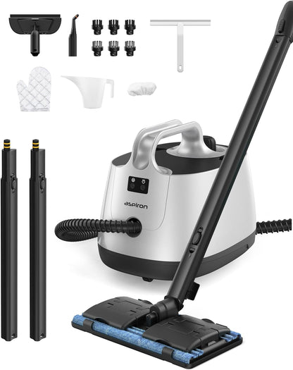 Steam Cleaner, 293°F 58 PSI Powerful Multipurpose Handheld Steam Mop for Home Use, 21 Attachments, 50Oz Capacity, Heavy Duty Steamer for Carpets