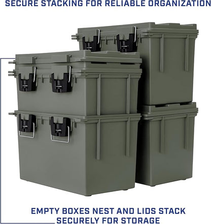 Sheffield 12774 XL Storage Bins With Lids, 2-Pack Stackable Storage Bins, Made in USA, Lockable and Water-Resistant Containers with Lids, Plastic Containers for Home, Classroom, and Dorm